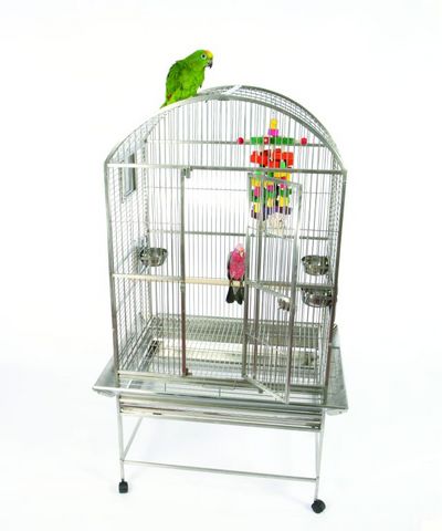 Stainless Steel Grey Palace Dometop Bird Cage by AE Cage Co