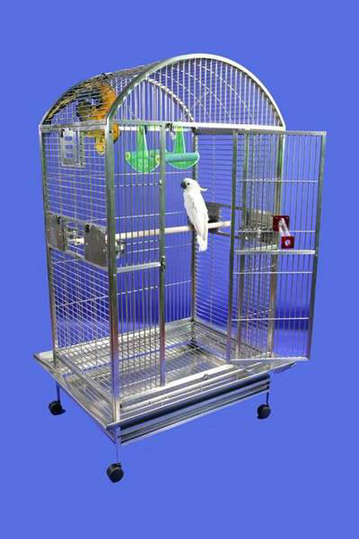 Stainless Steel Grey Palace XL Dometop Bird Cage by AE Cage Co