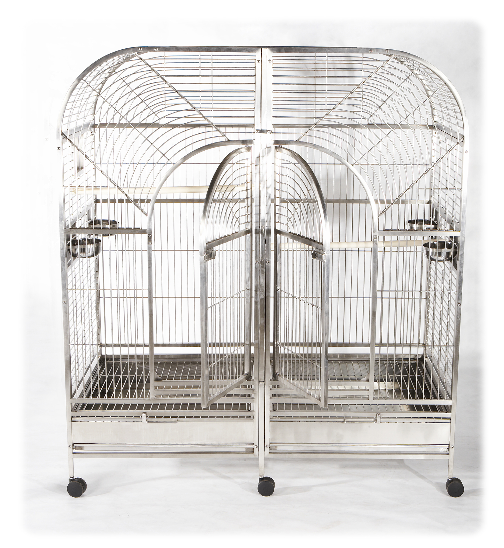Stainless Steel Double Macaw Parrot Cage By A&E Cage Co.